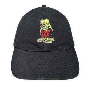 Rat Fink Slideback Baseball Cap Black One Size Adjustable Embroidered 6 Panel